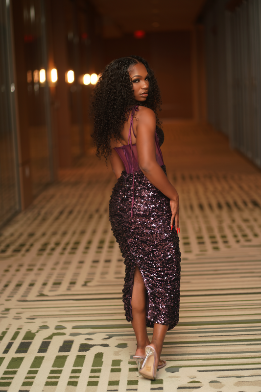 Midnight Sparkle Midi Dress