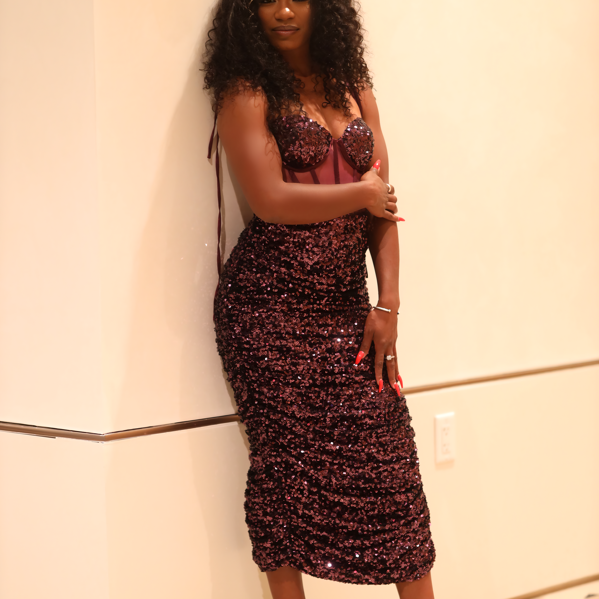 Midnight Sparkle Midi Dress